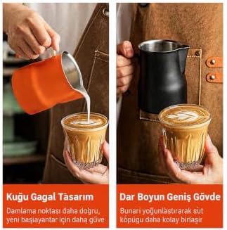 Stainless Steel Pitcher 500 ml for Coffee Milk Frothing Pot Durable and Easy to wipe appropriate for Baristas and Home Use - Image 3