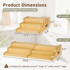 3-Tier Expandable Bamboo Mug Holder for Countertop Coffee Cup Holder Display Mug Organizer Mug Rack for Coffee Bar Organizer Mug Shelf for Cabinet for Kitchen, Home, No Assembly - Image 2