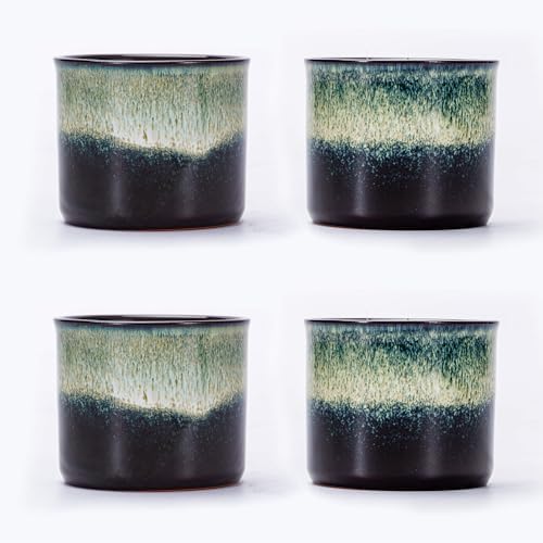 Espresso Cups Set of 2, Ceramic Espresso Cups, Expresso Shots Cups, 2.5oz Tea Cups, Demitasse Cups (4, magic outside) by RISTEASO