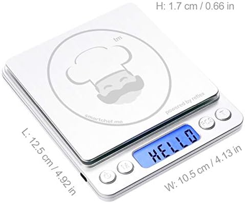 Reflex 500g / 0.01g Digital Pocket Wireless Smart Food Kitchen Scale Grams and Ounces USB Rechargeable, Portable, Accurate, Metal Stainless Steel Surface, Keto Calculator, Baking, Counter, Reloading - Image 6