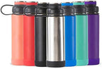 Personalized Vacuum Triple Insulated Sport Water Bottle Thermos -Stainless Steel Triple Wall Thermos with Lid & Strainer | Custom Engraved 44 Options | Hot & Cold Drink Use 20 oz (Aqua-Plain) - Image 6