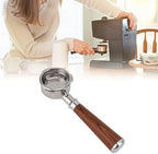 58mm Bottomless Portafilter, 3 Ears Stainless Steel Coffee Portafilter, Solid Wood Handle, Detachable, 58mm Filter Basket, for Barsetto Coffee Machine (Type A Red Branch) - Image 6