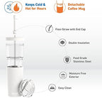 asobu ClearInsulation Flexi Straw Tumbler Marina a Tritan 28 oz Tumbler with 17 Oz Stainless Steel Insulated Sleeve for Ice Coffee or Hot Tea (White) - Image 3