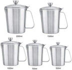 Stainless Steel Milk Frothing Pitcher with Lid and Measurement, Milk Steaming Cup for Latte and Cappuccino, Frothing Jug for Foamy Milk with Thermometer(2000ml) - Image 7