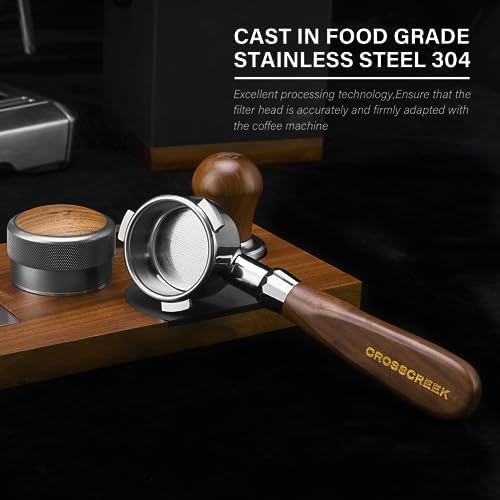 54mm Espresso Tool Set | Bottomless Portafilter with CrossCreek Walnut Handle | 54mm Espresso Distributor | Fit Breville & Sage Barista Espresso Basket | Coffee Accessories - Image 3