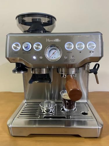 54mm Bottomless Portafilter Compatible with Breville Sage Espresso Machine Barista Express Pro Bambino BES450/BES500/BES840XL/BES870/878/880 Stainless Steel Filter Basket Wood Handle - Image 3