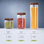5 Piece Kitchen Canister Set, Airtight Lid Food Storage Jars for Coffee Beans, Flour, Sugar, Rice, Spaghetti - Image 2
