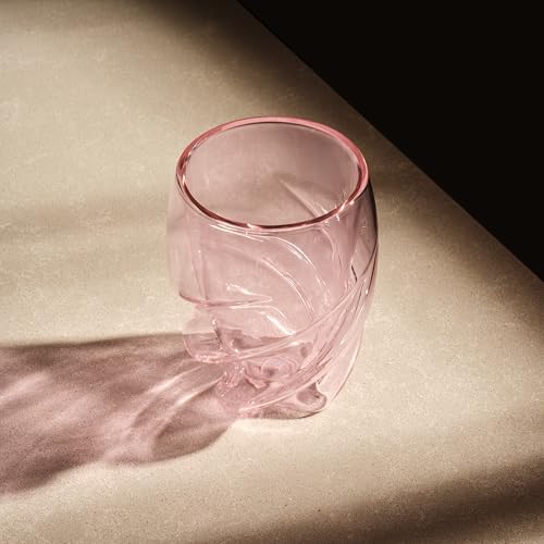 Bodum Double Walled Glasses Pack of 6 Pavina Paris Transparent Pink - 270 ml Cups - Dishwasher Safe Thermal Cup - Mouth-blown Borosilicate Glass - Image 4