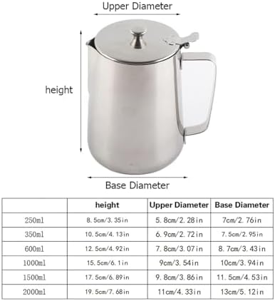 Milk Creamer Frothing Pitcher Stainless Steel Coffee Cup Mug Jug With Lid For Latte Art(1500ml) - Image 2