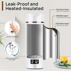 Portable Electric Kettle with Drinking Spout, Plug-in with Travel Bag, 450mL 304 Stainless Steel, 4 Preset Temp, Rapid Boiling – Home/Office/Hotel/Caravan/Dorm/Business Trip - Image 5