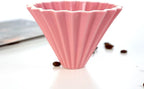 Ceramic Coffee Dripper Pour Over Coffee Maker Handmade Origami Coffee Filter Cup Flower Shape Funnel Drip Cafe Cake Cup Home(Pink,1-2CUP) - Image 2