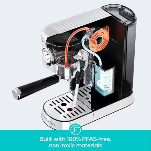 CASABREWS PFAS-Free Espresso Machine with Milk Frother Steam Wand - Image 2