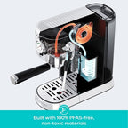 CASABREWS PFAS-Free Espresso Machine with Milk Frother Steam Wand - Image 2