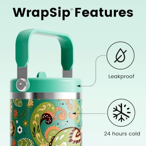 Fjbottle WrapSip 40 oz Insulated Tumbler with Flip Straw and Handle - Image 2
