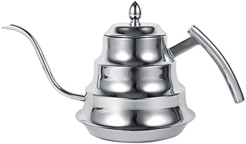 Pour Over Coffee Kettle, Premium Stainless Steel Gooseneck Tea Kettle for Drip Coffee, French Press and Tea (Silver) by EVTSCAN