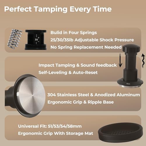51mm Espresso Tamper, Tamper Tool Espresso with 25lb/30lb/35lb Calibrated Springs, Sound Feedback & Stainless Steel Coffee Tamper Fits Barista Express Portafilter - Image 2
