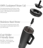 BrüMate Era 30 oz Tumbler with Handle and Straw | 100% Leakproof Insulated Water Bottle Tumbler with Lid and Flexible SoftSip Straw | Made of Stainless Steel | Cup Holder Friendly | 30oz (Matte Black) - Image 2