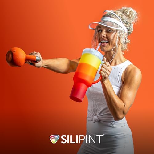 Silipint 64oz Silicone Tumbler with Handle, Flip Lid and Straw – BPA-Free, Non-Toxic, Unbreakable, Freezer, Microwave, Dishwasher Safe Tumbler – Perfect for Tea, Smoothies (Marigold) Pack of 1 - Image 6
