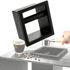 Espresso Knock Box Chute, Stainless Steel Built-in Desktop Coffee Knock Box with Detachable Rubber Rod, Rectangle Bottomless Espresso Knock Box (Black) by Lumirio
