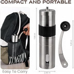 Manual Coffee Grinder - 18 Adjustable Settings, Stainless Steel Conical Burr Coffee Bean Grinder, Portable, Durable & Travel Friendly - With Silicone Sleeve by KOKOBEAN - Image 4