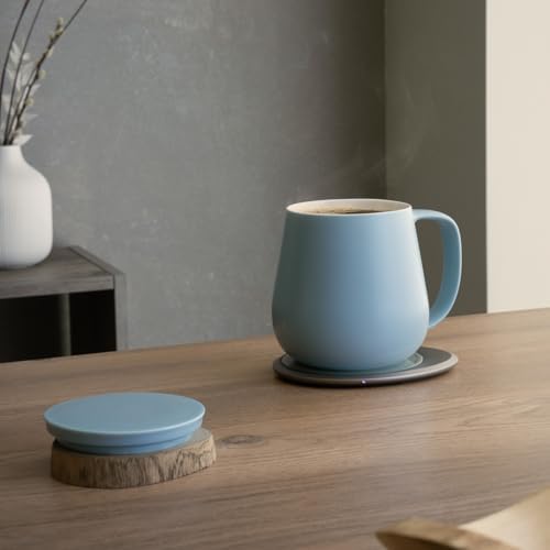 OHOM Ui+ Self-Heating Mug Set – Moonmist Blue | 18 fl oz / 532 mL Ceramic Coffee & Tea Mug with Heating Pad - Image 5