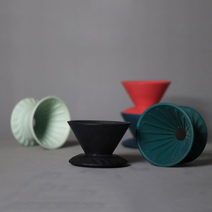 V60 Ceramic Coffee Dripper,Single Cup Light Green Ceramic Coffee Dripper,Resuable Coffee Filter for Coffee,Travel,Camping ACMD05 - Image 3