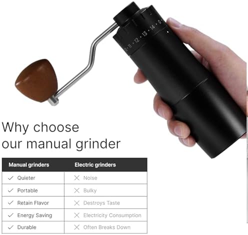 Portable Manual Coffee Grinder,with Stainless Steel CNC40 Conical Burr, All Metal Body, - Image 5