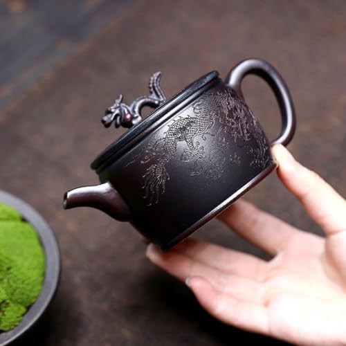 Tea Kettle Handmade Dragon and Phoenix Han Dynasty Tile Teapot Home Tea Room Tea Infuser Ceramic Tea Infuser - Image 6