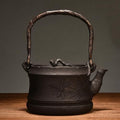 Cast Iron Teapot, Stovetop Safe Tea Kettle With handle, Asian Style Handmade Tea Pot For Home Camping Outdoor Use(1.2L, BlackB) by Unknown