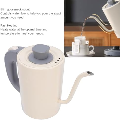 Gooseneck Electric Kettle, 600W 800ml Precise Temperature Control, Stainless Steel Interior, Fast Heating for Pour Over Coffee, Tea & Boiling Water (US Plug 110V) - Image 3