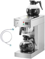 NUPANT 12-Cup Commercial Coffee Maker with Water Line 1.8L Auto-Filling Drip Coffee Maker Machine with 2 Glass Carafes and 2 Warmers Stainless Steel Pour over Coffee Brewer for Restaurant Office cafe by NUPANT