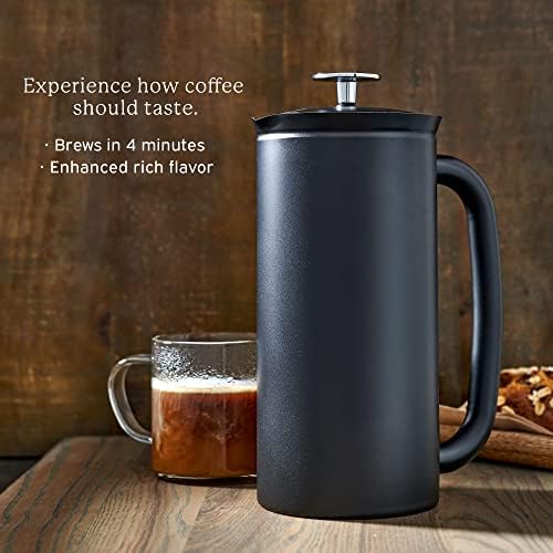 ESPRO - P7 French Press - Double Walled Stainless Steel Insulated Coffee and Tea Maker with Micro-Filter - Keep Drinks Hotter for Longer (Matte Black, 32 Oz) Coffee Paper Filters (100 Count) - Image 5