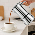 Stainless Steel Stovetop Espresso Maker with Reducer (6 Cups) - Image 2