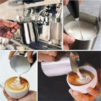 Milk Frother Cup Stainless Steel Coffee Milk Frothing Jug Stainless Steel Espresso Frother Pitcher Latte Art Measurement Barista Tool Accessories(900ml-With scale) - Image 4