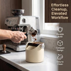 Espresso Grounds Coffee Knock Box, round Stainless Steel with Removable Rod - Image 3