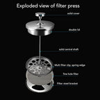 French Press Coffee Maker, Double Layer Insulated Stainless Steel French Press Pot, Portable Coffee Brewing French Press, Best for French Press Coffee, Durable Design - Image 3