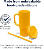 Silipint 32oz Silicone Tumbler with Handle Flip Lid and Straw – BPA-Free Non-Toxic Unbreakable Freezer Microwave Dishwasher Safe Tumbler – Perfect for Tea Cold Water Smoothies Pack of 4 - Image 3