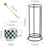 Miamolo Coffee Mugs with Stand and Spoons, Stacking Space-saving - Image 2