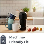 Stackable Porcelain Coffee Mug Set of 4 – 16oz Large Handle, Space-Saving Ceramic Mugs for Kitchen & Coffee Bar, Microwave & Dishwasher Safe • Modern Home Gift - Image 5