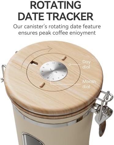 Veken Coffee Canister with Window, Airtight Stainless Steel Container, 22OZ - Image 4