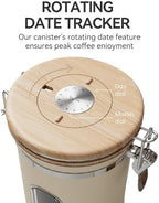 Veken Coffee Canister with Window, Airtight Stainless Steel Container, 22OZ - Image 4