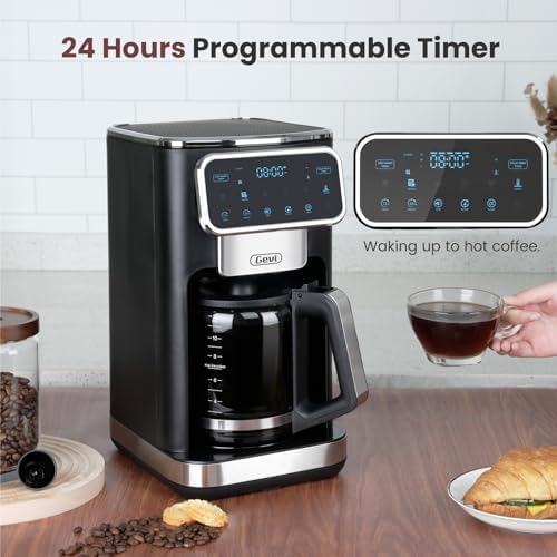 Gevi Touchscreen 12-Cup Coffee Maker, Bold & Iced Brew, Glass Carafe - Image 3