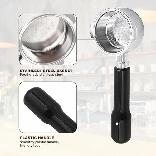 DFD 51mm Bottomless Portafilter Compatible with Gevi Espresso Machine, 51mm Portafilter 3 Ears with Prongs Thickness 4mm Fits for Yabano Included Portafilter Filter Basket Espresso Accessories, slive - Image 5