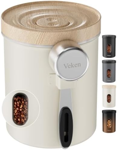 Veken Electric Vacuum Coffee Canister with Window, Auto-Seal Container,14OZ by Veken