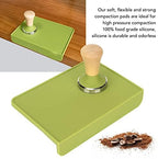Aramox Wood Coffee Tamper with Silicone Tamper Mat Set Stainless Steel Base Beech Handle Even Pressure Easy Clean for Beginners Home Baristas Prep 8.5 X 6.0 X 0.4in (58mm / 2.28in) - Image 2