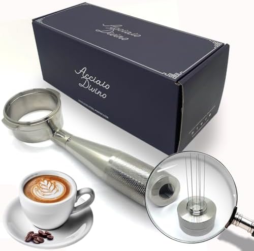 Divine Steel Integrated WDT Portafilter 100% Stainless Steel - Durable, Rust-Resistant, All-Metal Design for Precision Brewing (58mm for Sage/Breville Dual Boiler (Bottomless)) by Unknown