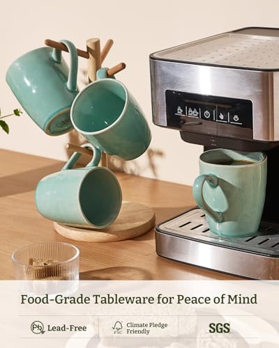 famiware Aurora Coffee Mugs, 14oz Mug Set of 4, Stoneware Cup with Handle - Image 2