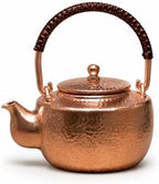 harayaa Copper Kettle Hand Hammered Teapot Pure Copper Small Tea Kettle Efficient Water Boiling Lifted Arch Handle Short Spout Tight Fitting Lid Heat, Original Color Lifting Beam Pot by Unknown