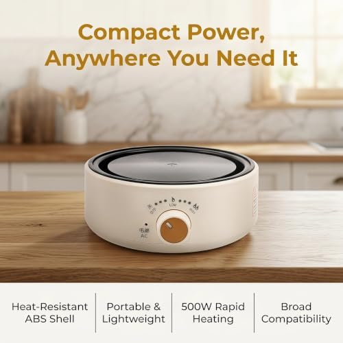 Portable Electric Hot Plate Ac110v 500w Compact Coffee Heater - Image 3