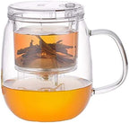 Japanese Cast Iron Tetsubin Teapot Glass Teapot 600ml with Heat Resistant Stainless Steel Infuser by Unknown